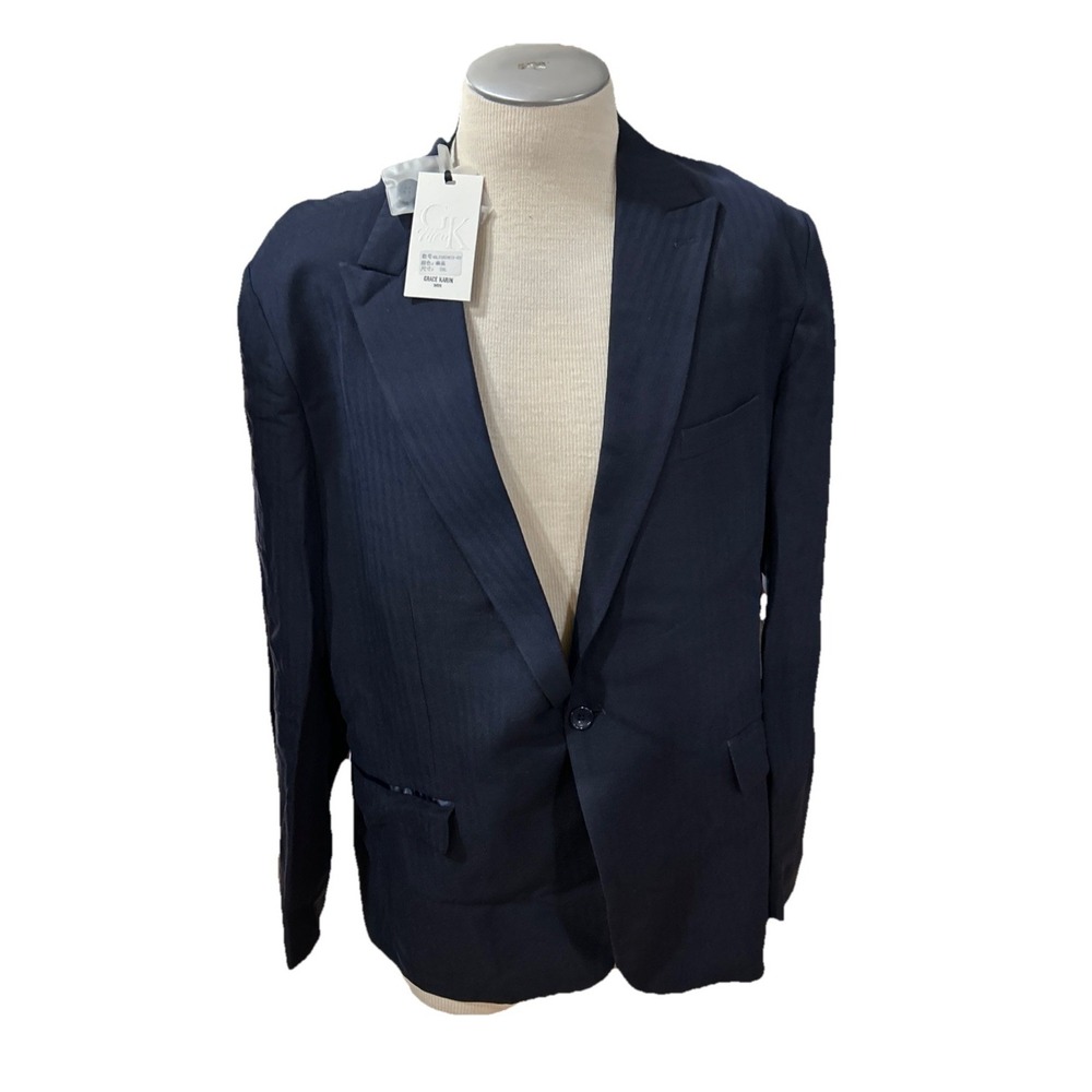 Grace Karin Men's Suit Jacket 2XL Navy | B&T Sports Coat Blazer Formal Wear